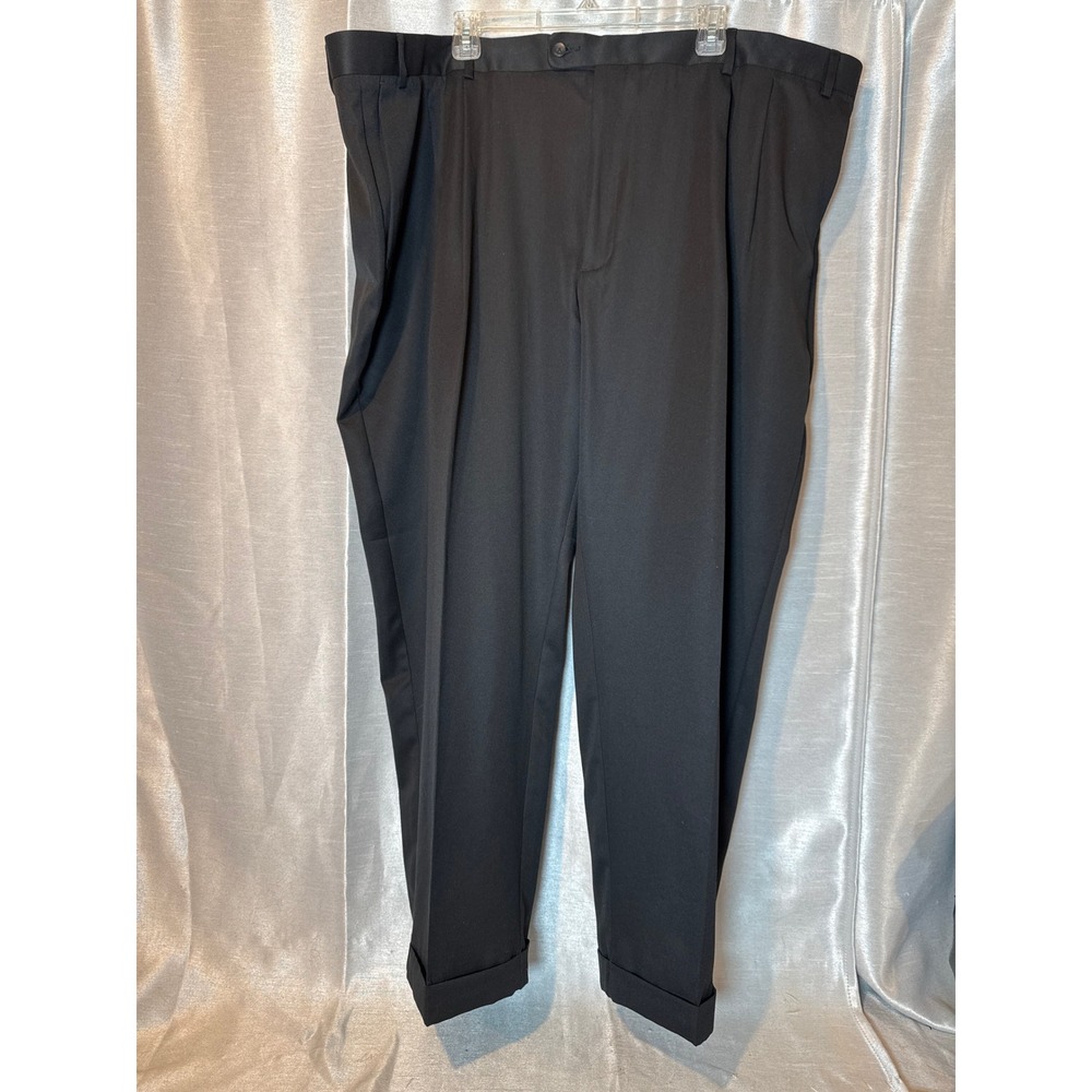 NWT Perry Ellis America Men Black Ice Pleated Dress Pants Waist‎ 50 Length 30